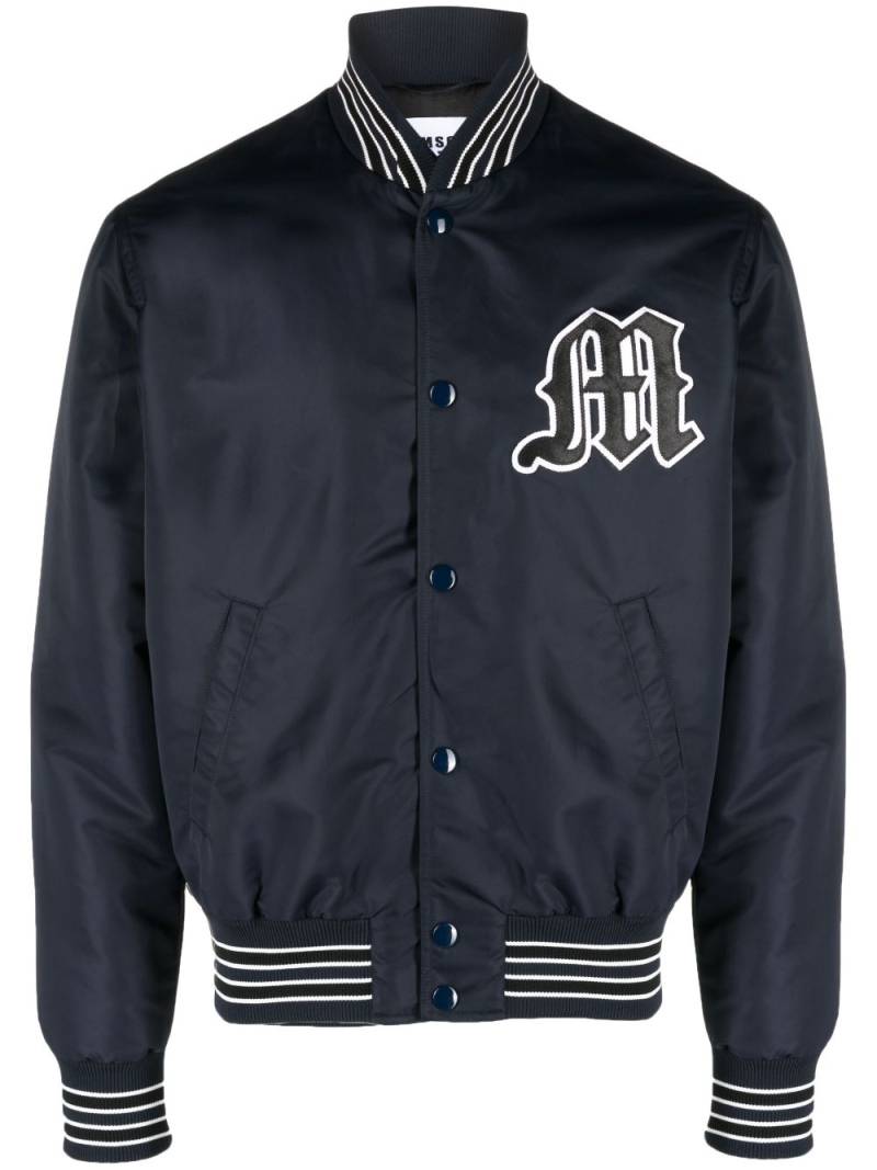 MSGM logo-patch bomber jacket - Blue von MSGM