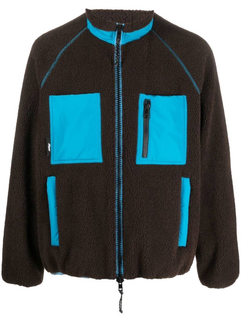 MSGM logo-patch fleece jacket - Brown von MSGM