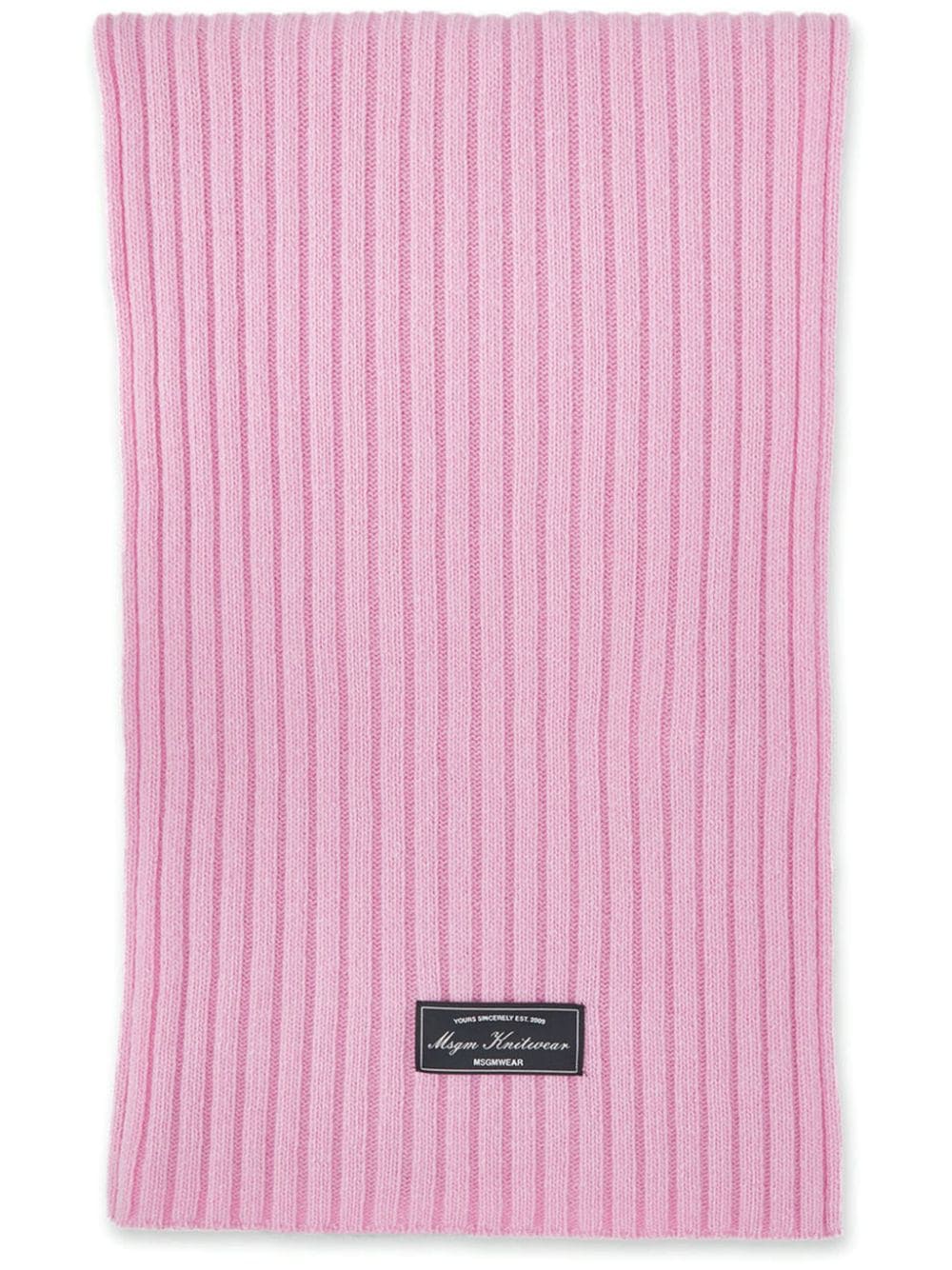 MSGM logo-patch ribbed-knit scarf - Pink von MSGM