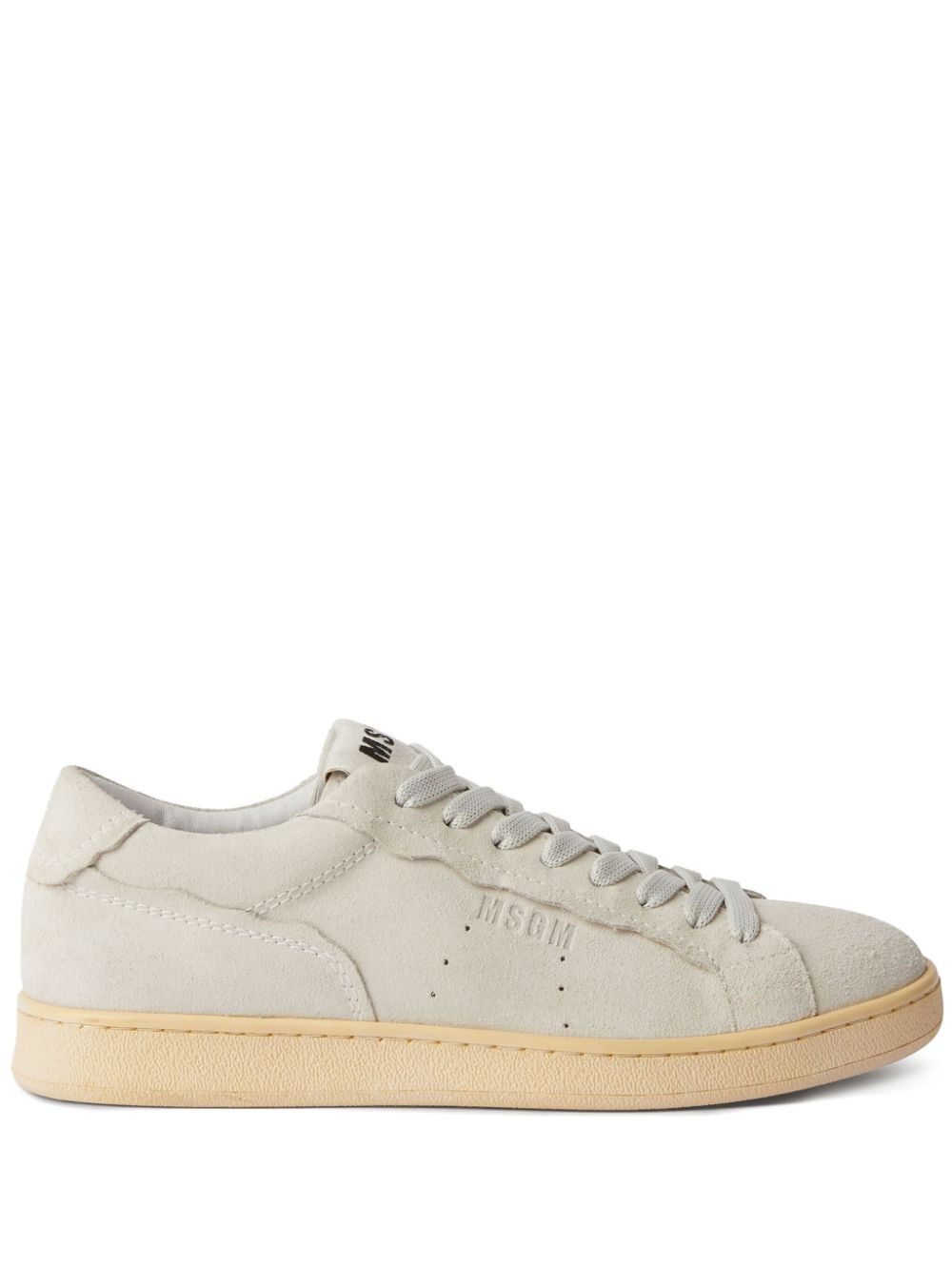 MSGM logo-patch suede sneakers - Neutrals von MSGM