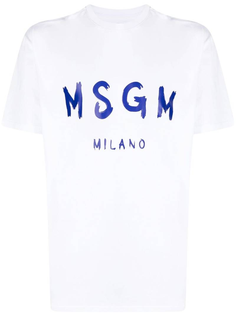 MSGM logo-print cotton T-Shirt - White von MSGM