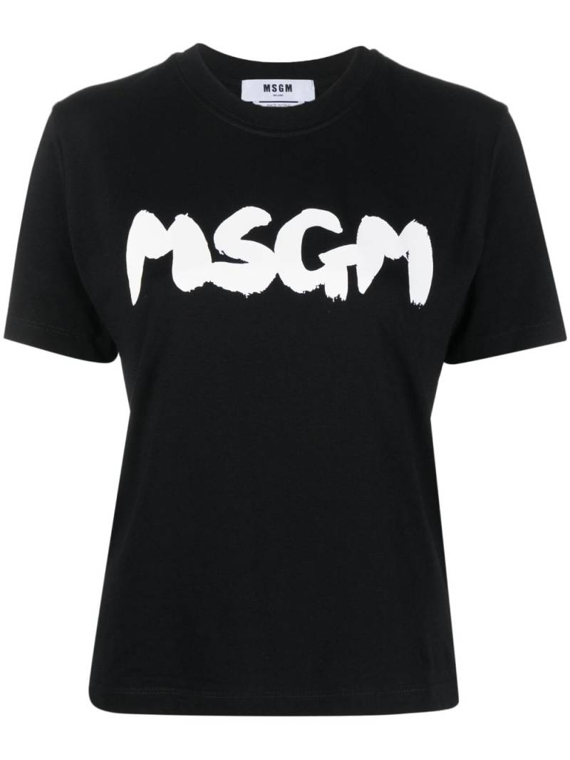 MSGM logo-print cotton T-shirt - Black von MSGM