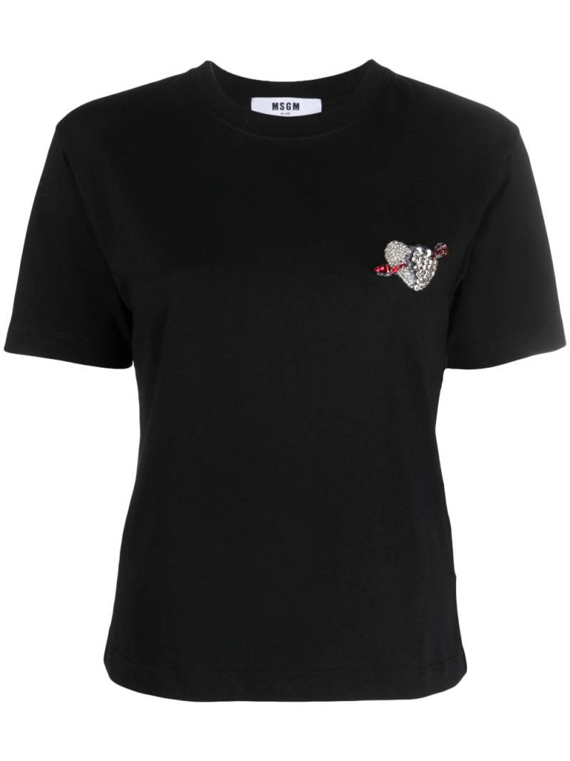 MSGM logo-print cotton T-shirt - Black von MSGM