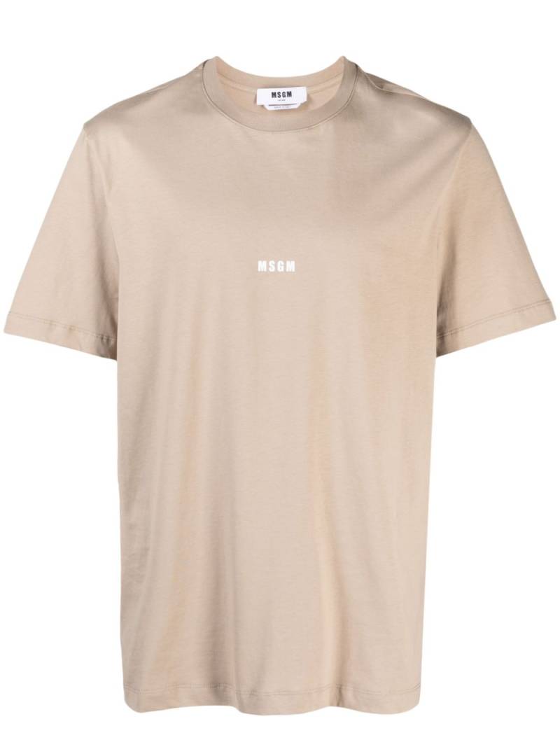 MSGM logo-print cotton T-shirt - Brown von MSGM