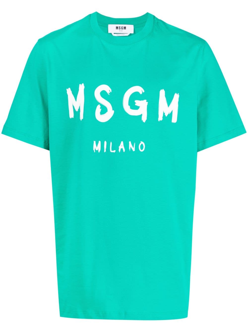 MSGM logo-print cotton T-shirt - Green von MSGM