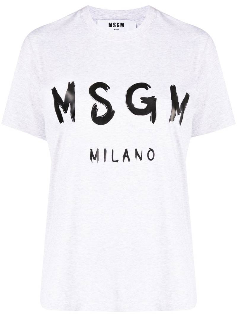 MSGM logo-print cotton T-shirt - Grey von MSGM