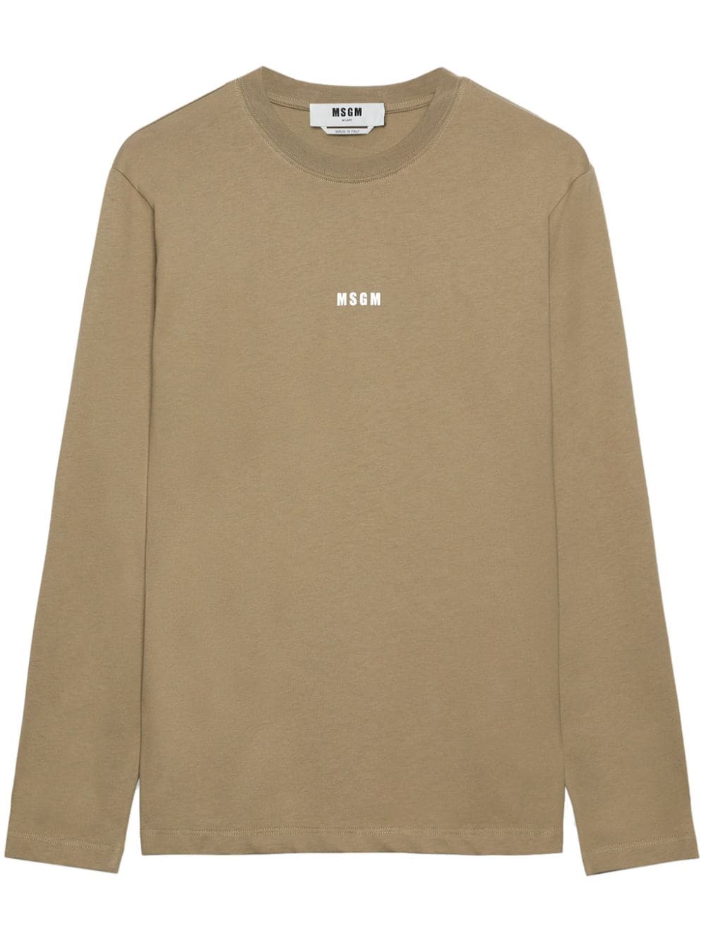 MSGM logo-print cotton T-shirt - Neutrals von MSGM