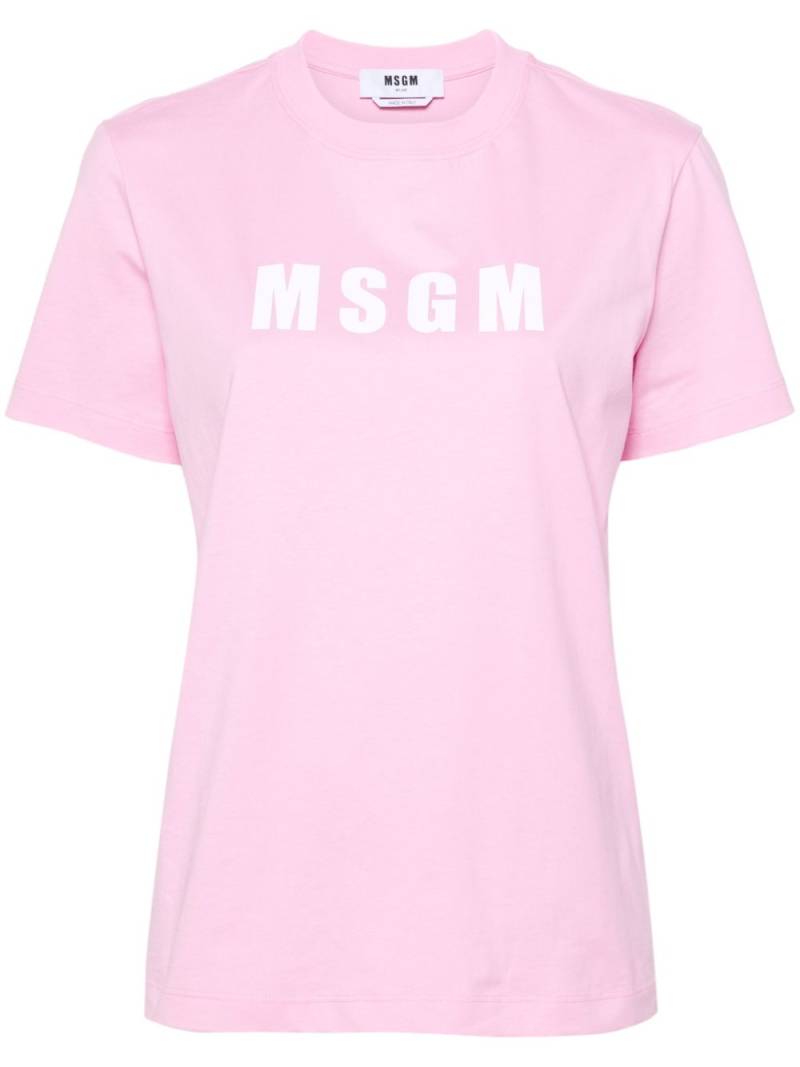 MSGM logo-print cotton T-shirt - Pink von MSGM