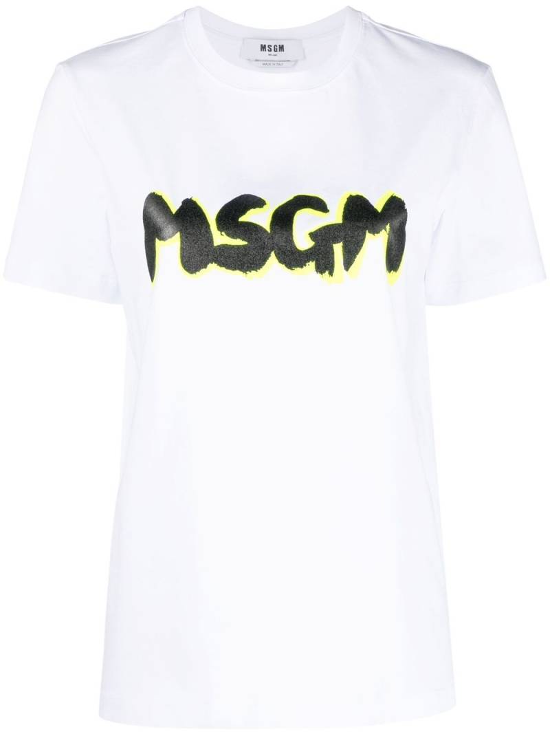 MSGM logo-print cotton T-shirt - White von MSGM