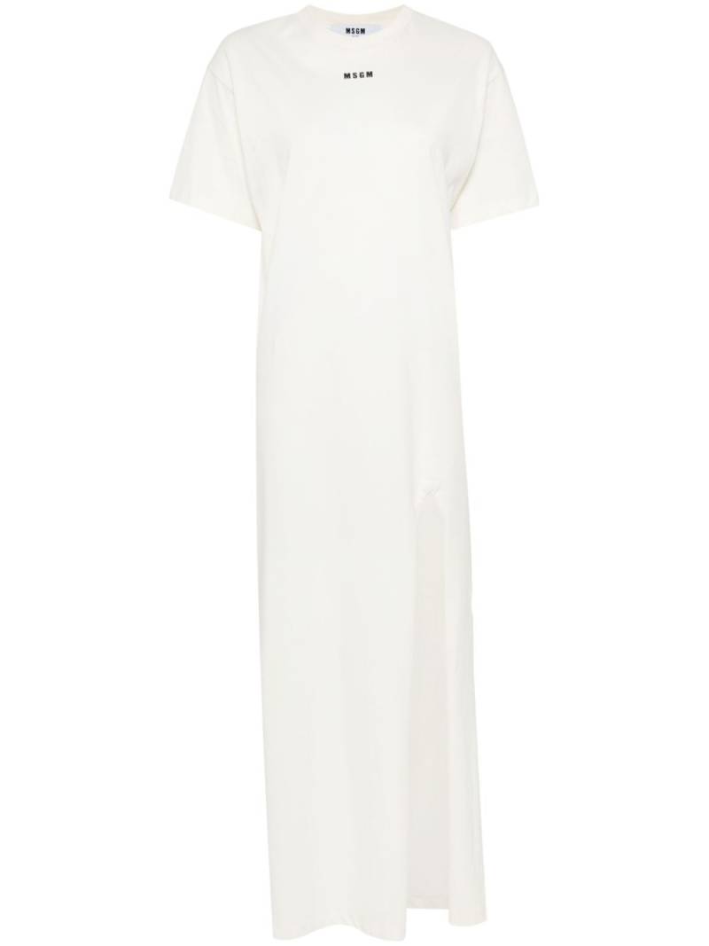 MSGM logo-print cotton T-shirt dress - White von MSGM