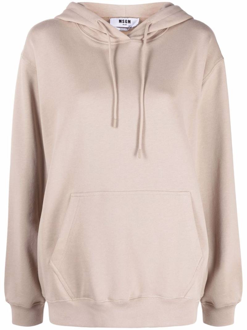 MSGM logo-print cotton hoodie - Neutrals von MSGM