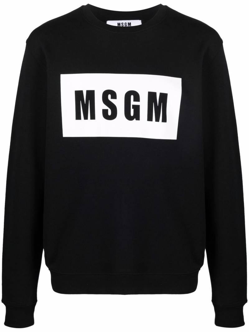 MSGM logo-print cotton sweatshirt - Black von MSGM