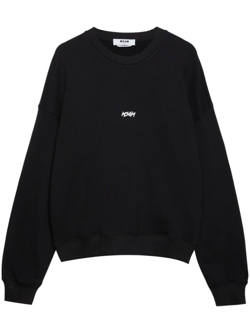 MSGM logo-print cotton sweatshirt - Black von MSGM