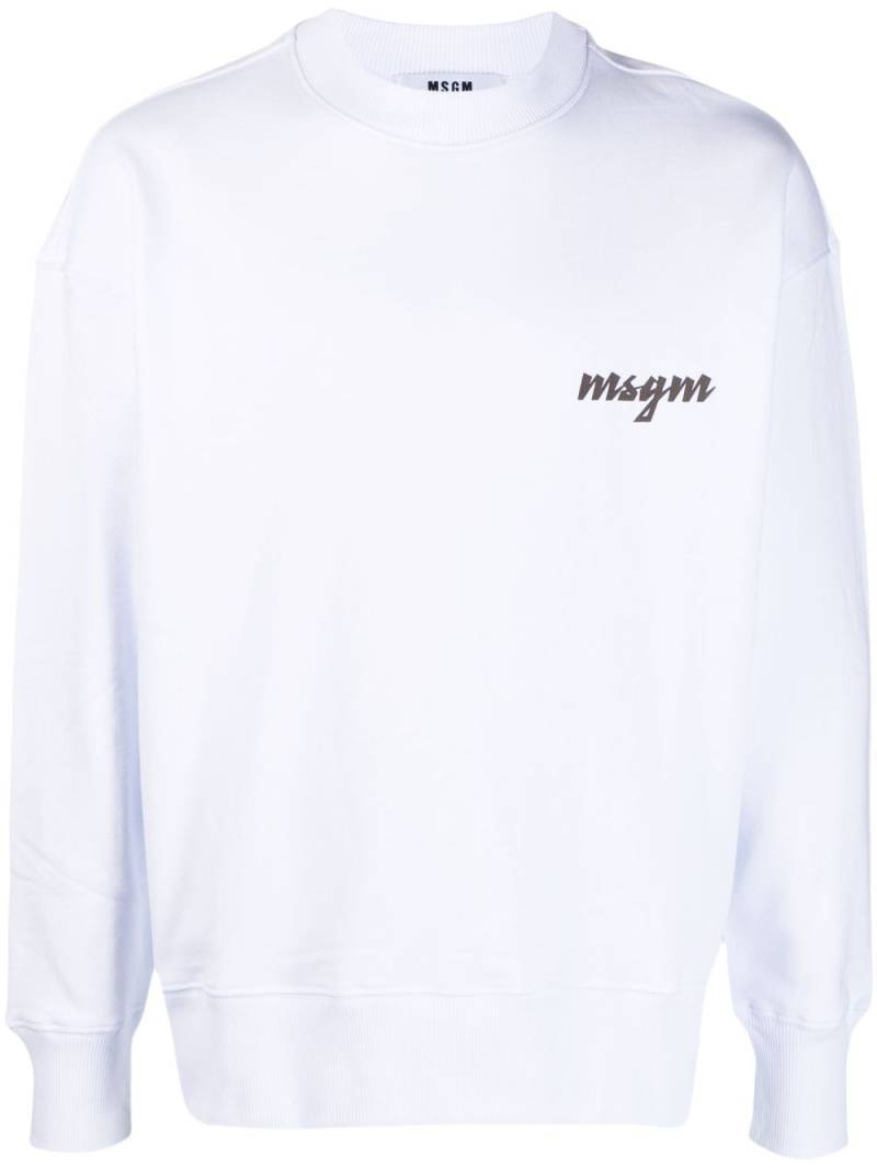 MSGM logo-print cotton sweatshirt - White von MSGM