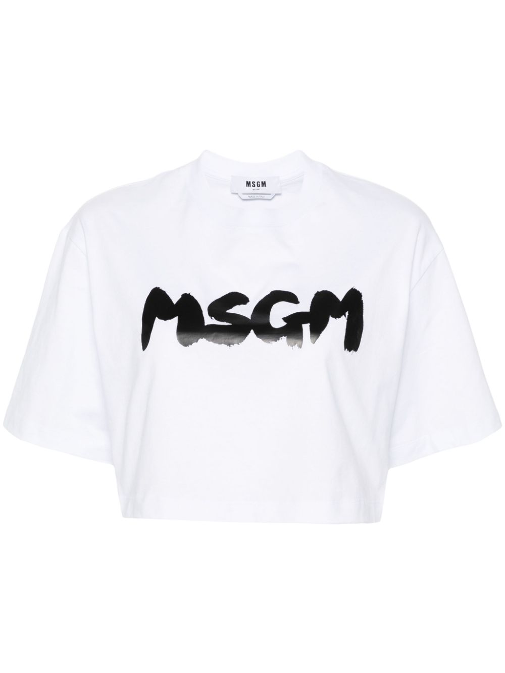 MSGM logo-print cropped T-shirt - White von MSGM