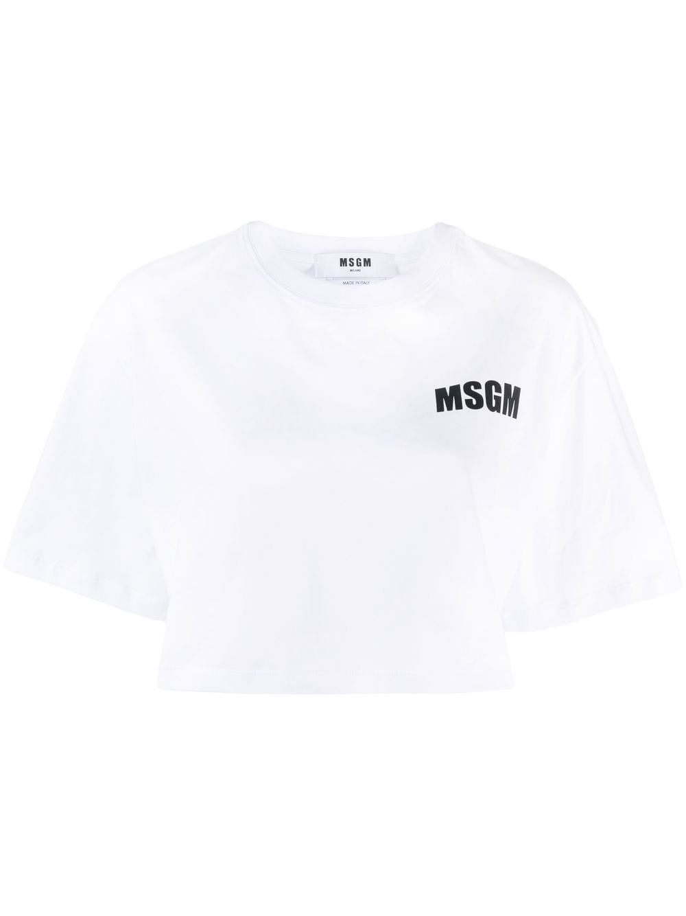 MSGM logo-print cropped T-shirt - White von MSGM