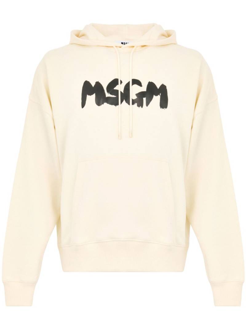 MSGM logo-print hoodie - Neutrals von MSGM