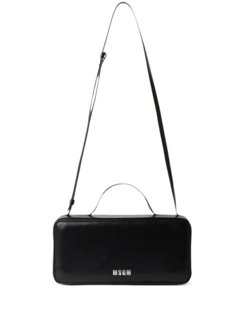 MSGM logo-print leather tote bag - Black von MSGM