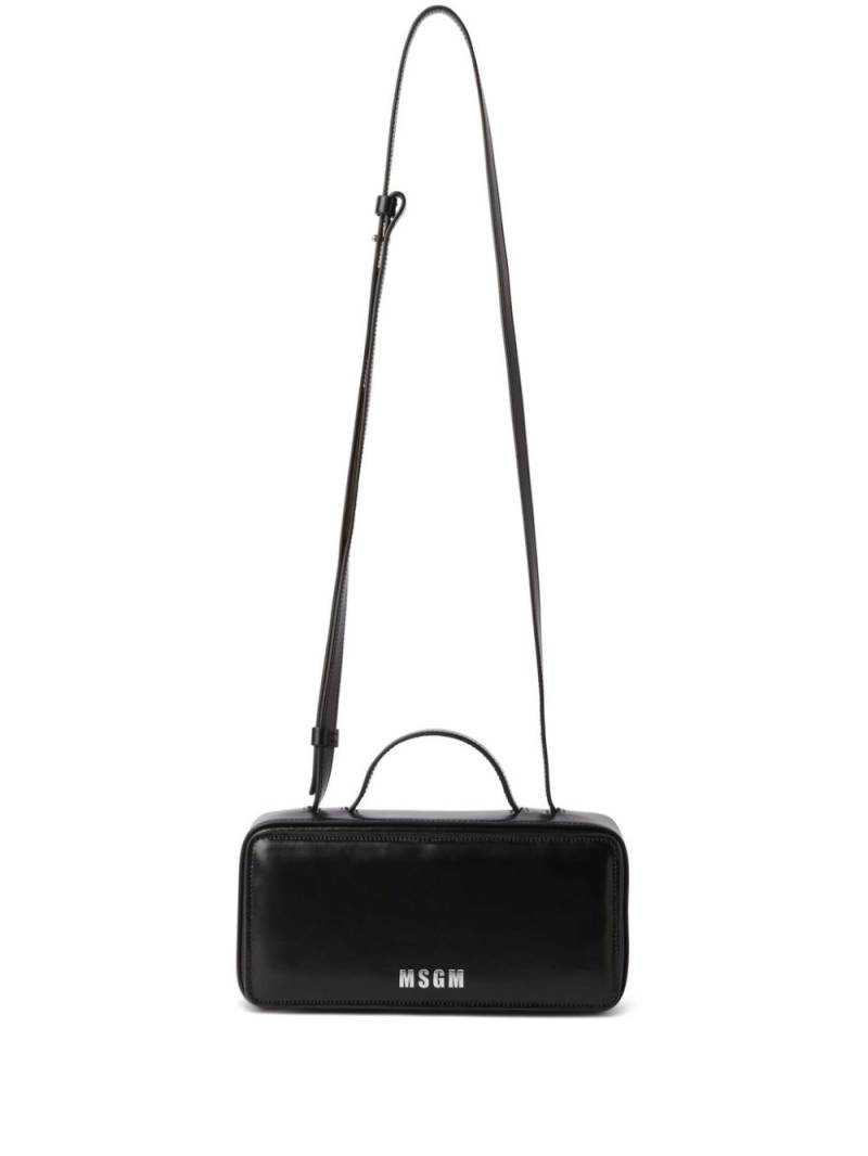 MSGM logo-print leather tote bag - Black von MSGM