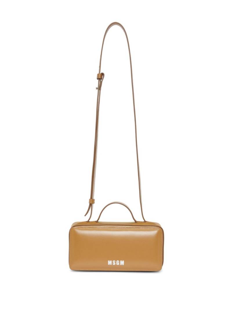 MSGM logo-print leather tote bag - Brown von MSGM