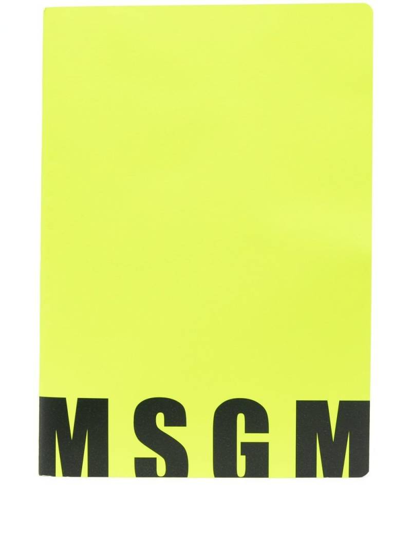 MSGM logo-print notebook - Yellow von MSGM