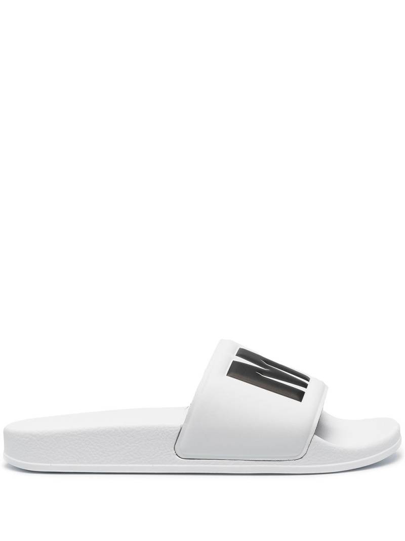 MSGM logo-print pool sliders - White von MSGM