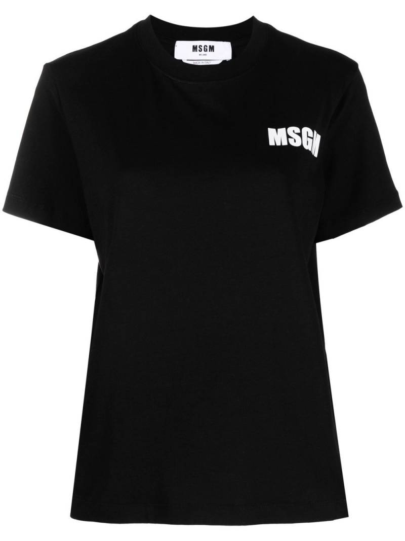 MSGM logo-print short-sleeve T-shirt - Black von MSGM