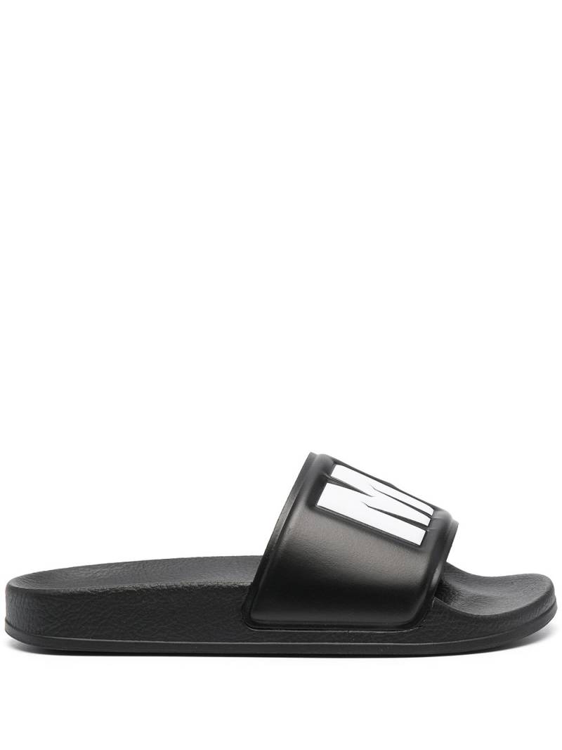 MSGM logo-print slides - Black von MSGM