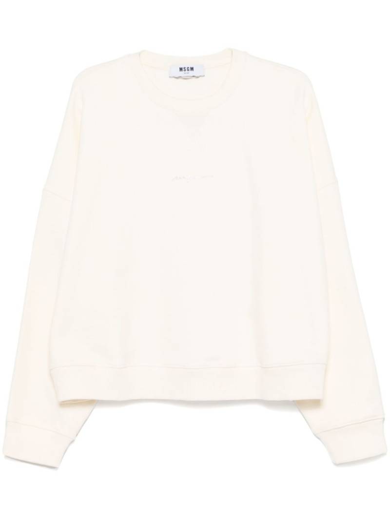 MSGM logo-print sweatshirt - Neutrals von MSGM