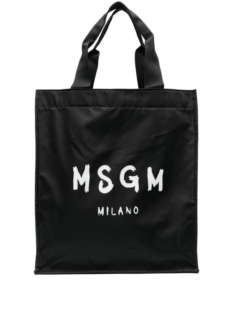 MSGM logo-print tote bag - Black von MSGM