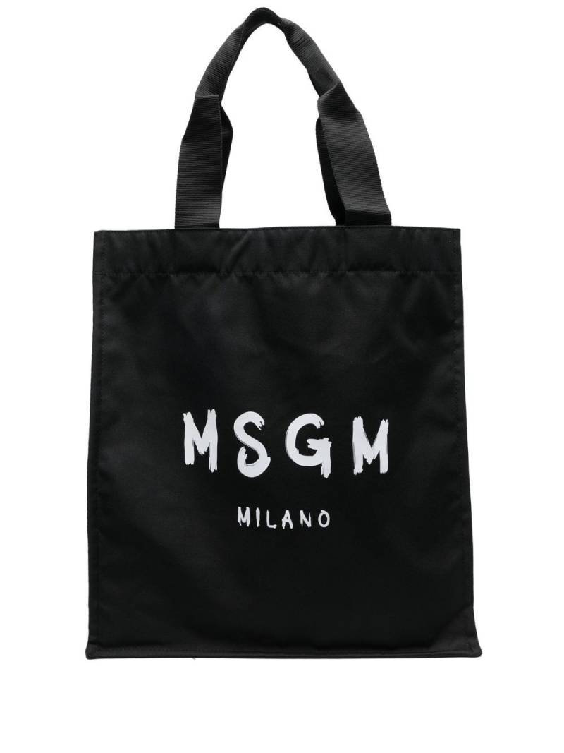 MSGM logo-print tote bag - Black von MSGM