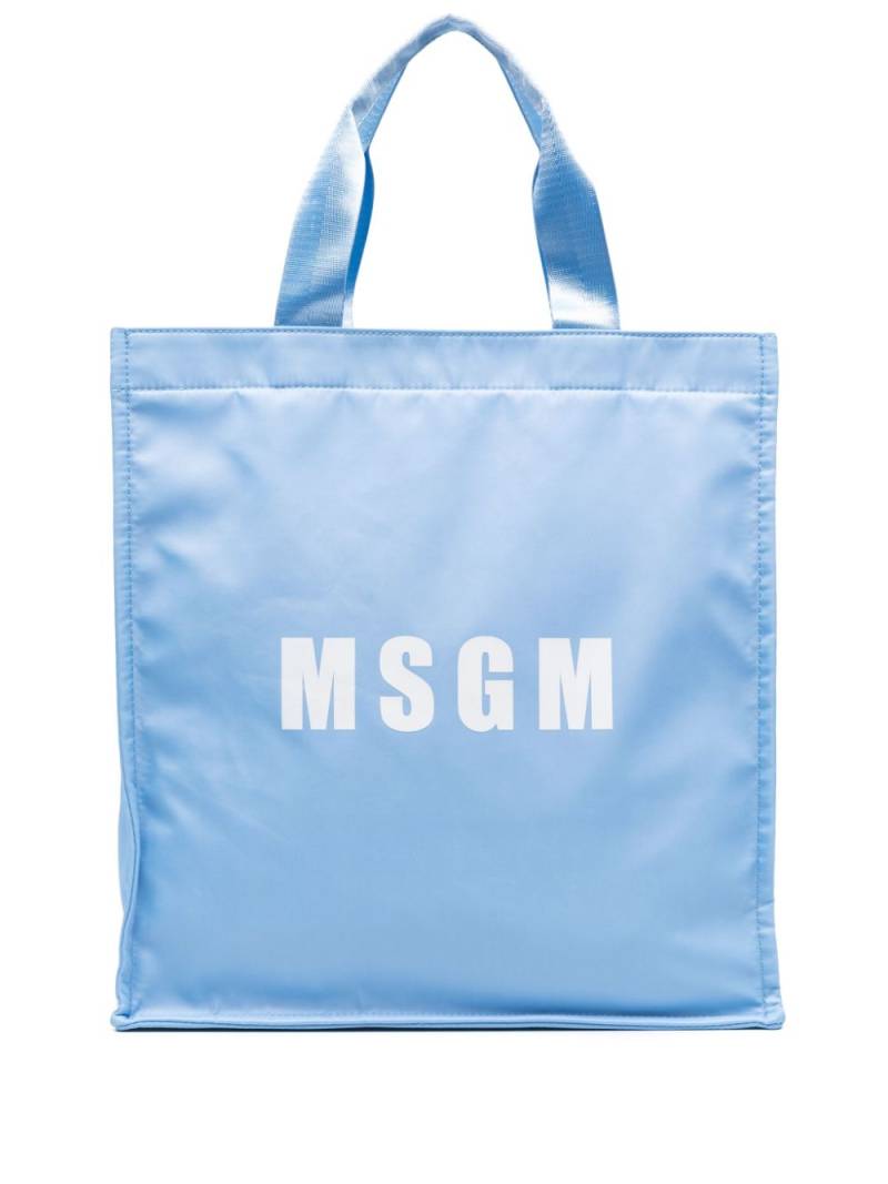 MSGM logo-print tote bag - Blue von MSGM