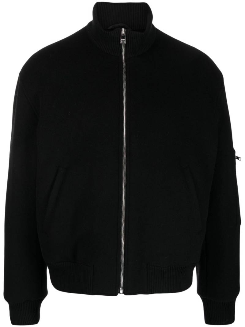 MSGM logo-print zip-up bomber jacket - Black von MSGM