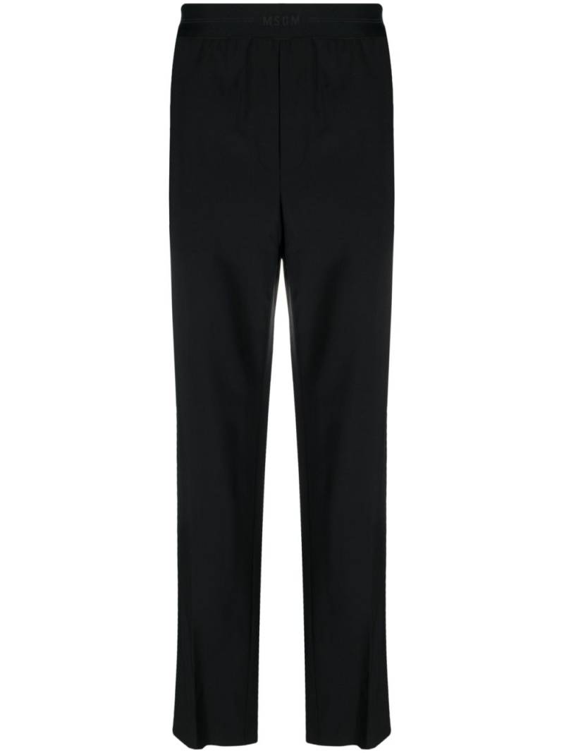 MSGM logo-waistband straight-leg trousers - Black von MSGM