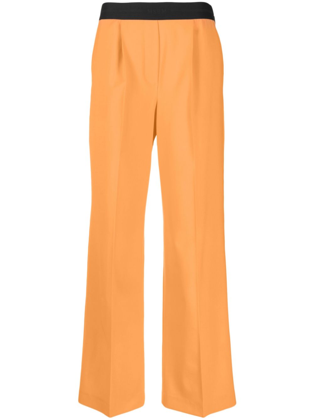 MSGM logo-waistband wide-leg trousers - Orange von MSGM