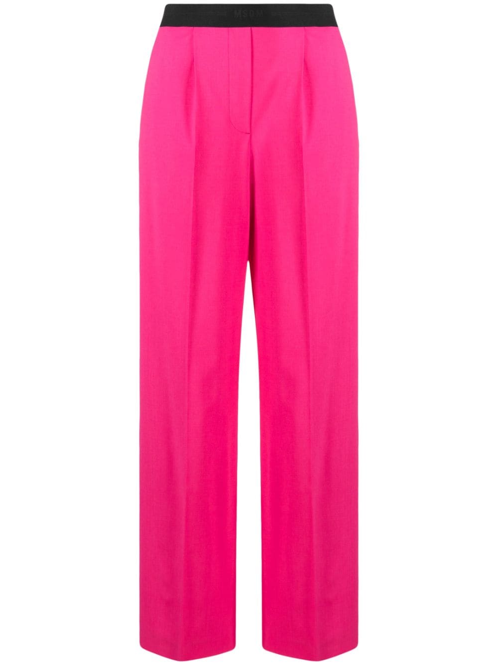 MSGM logo-waistband wide-leg trousers - Pink von MSGM