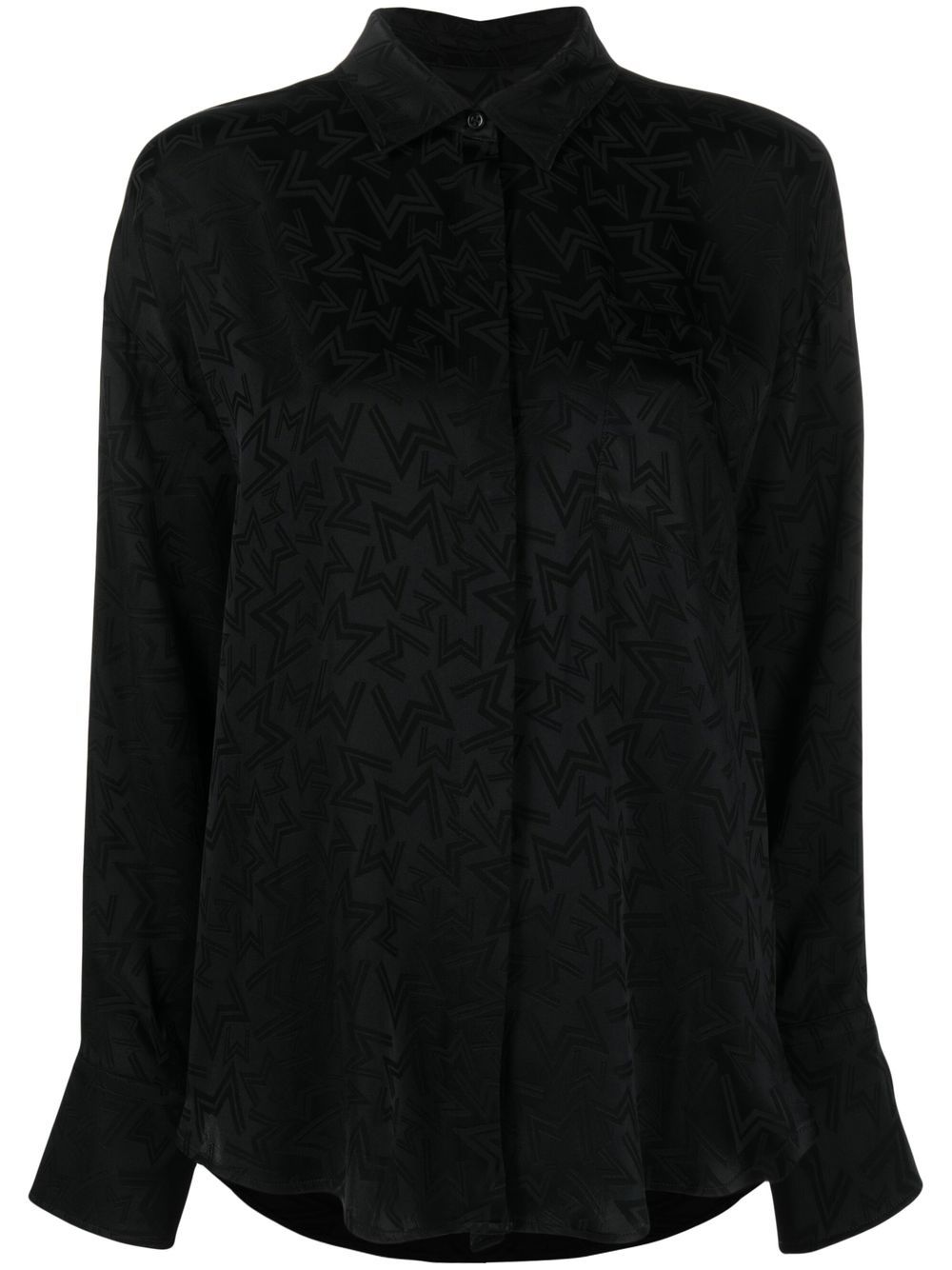 MSGM monogram-pattern button-up shirt - Black von MSGM