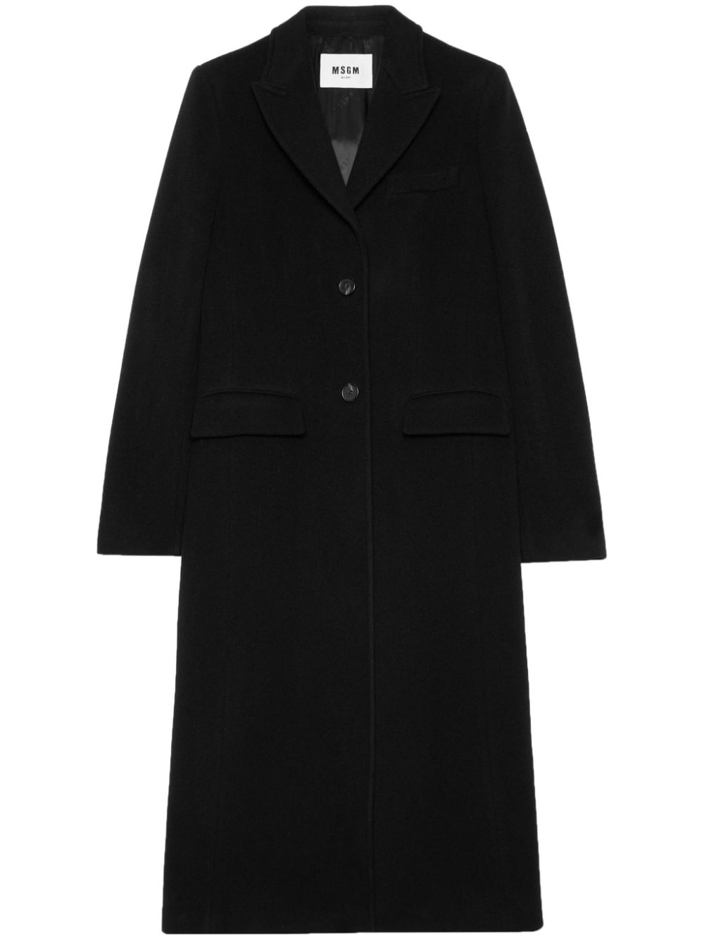 MSGM notched-lapel button-fastening coat - Black von MSGM