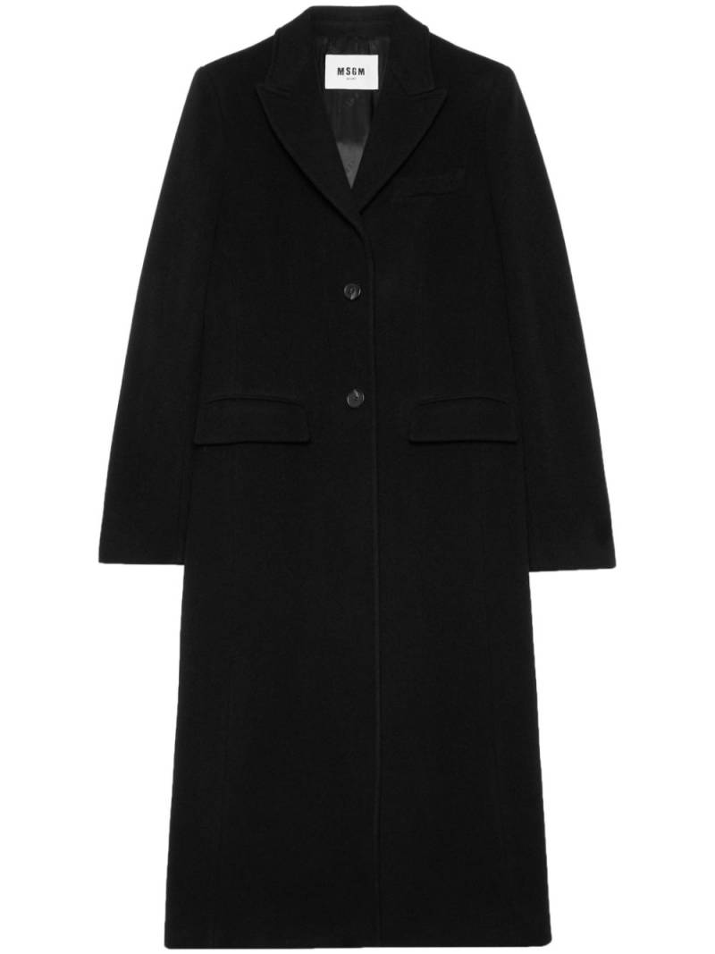 MSGM notched-lapel button-fastening coat - Black von MSGM