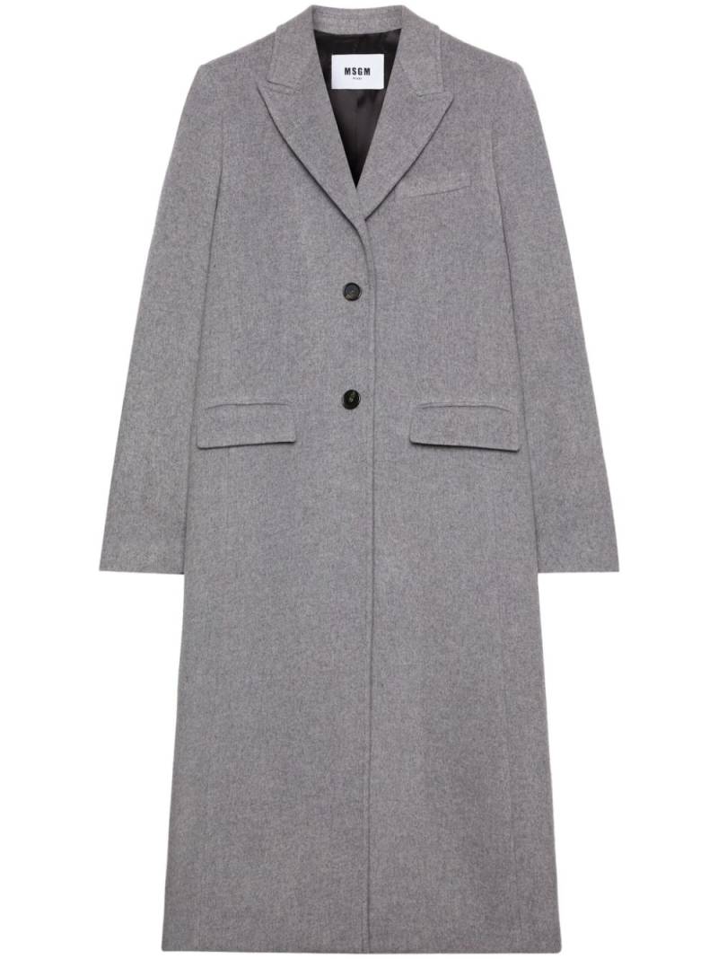 MSGM notched-lapel button-fastening coat - Grey von MSGM