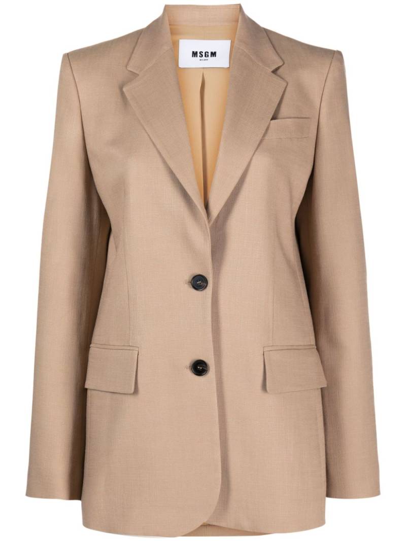 MSGM notched-lapels single-breasted blazer - Neutrals von MSGM