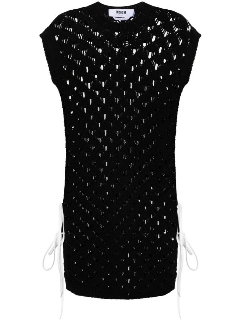 MSGM open-knit mini dress - Black von MSGM