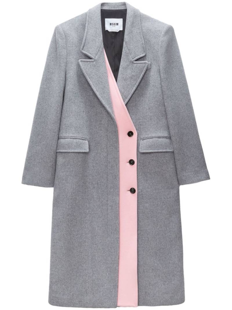 MSGM panelled double-breasted coat - Grey von MSGM