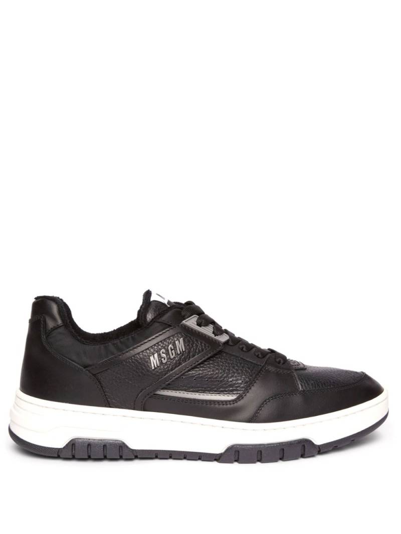 MSGM panelled leather sneakers - Black von MSGM