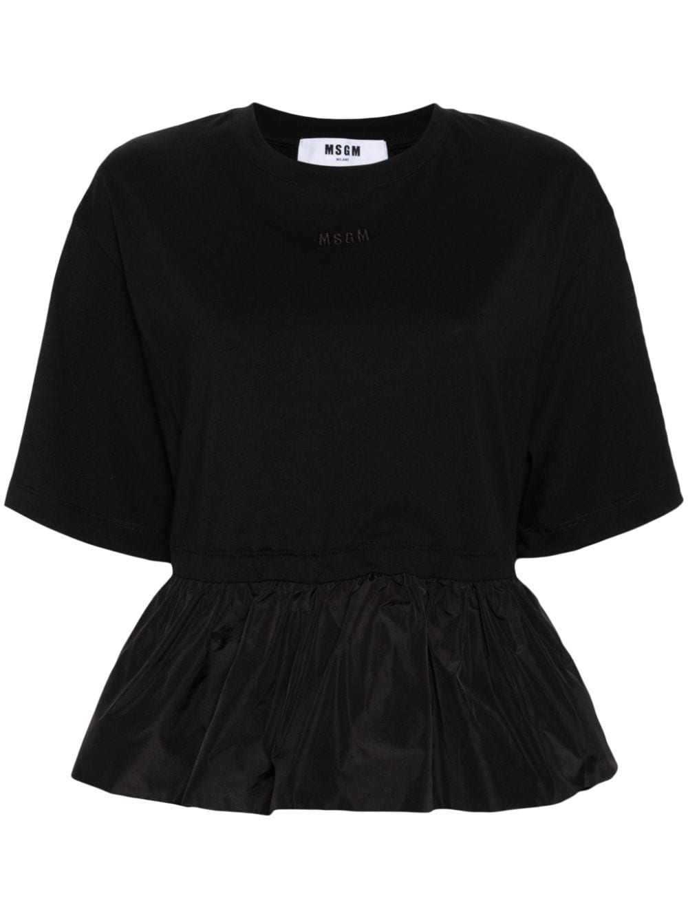 MSGM peplum-hem cotton T-shirt - Black von MSGM