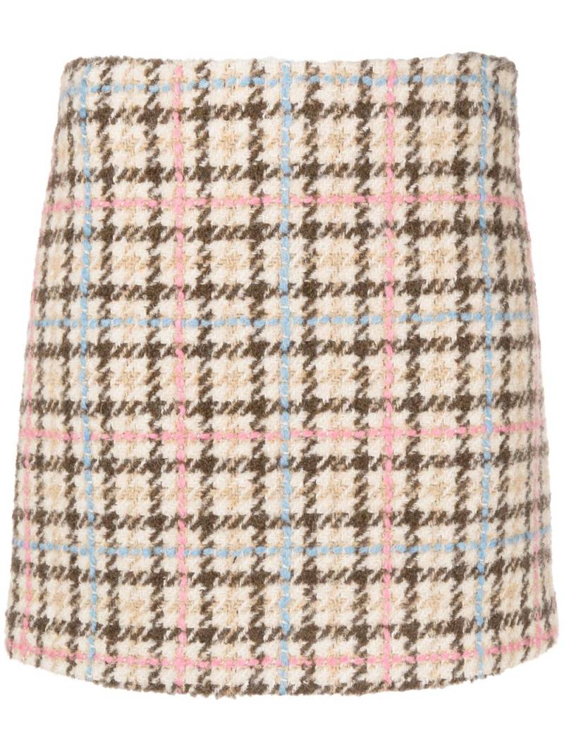 MSGM plaid-check textured mini skirt - Neutrals von MSGM