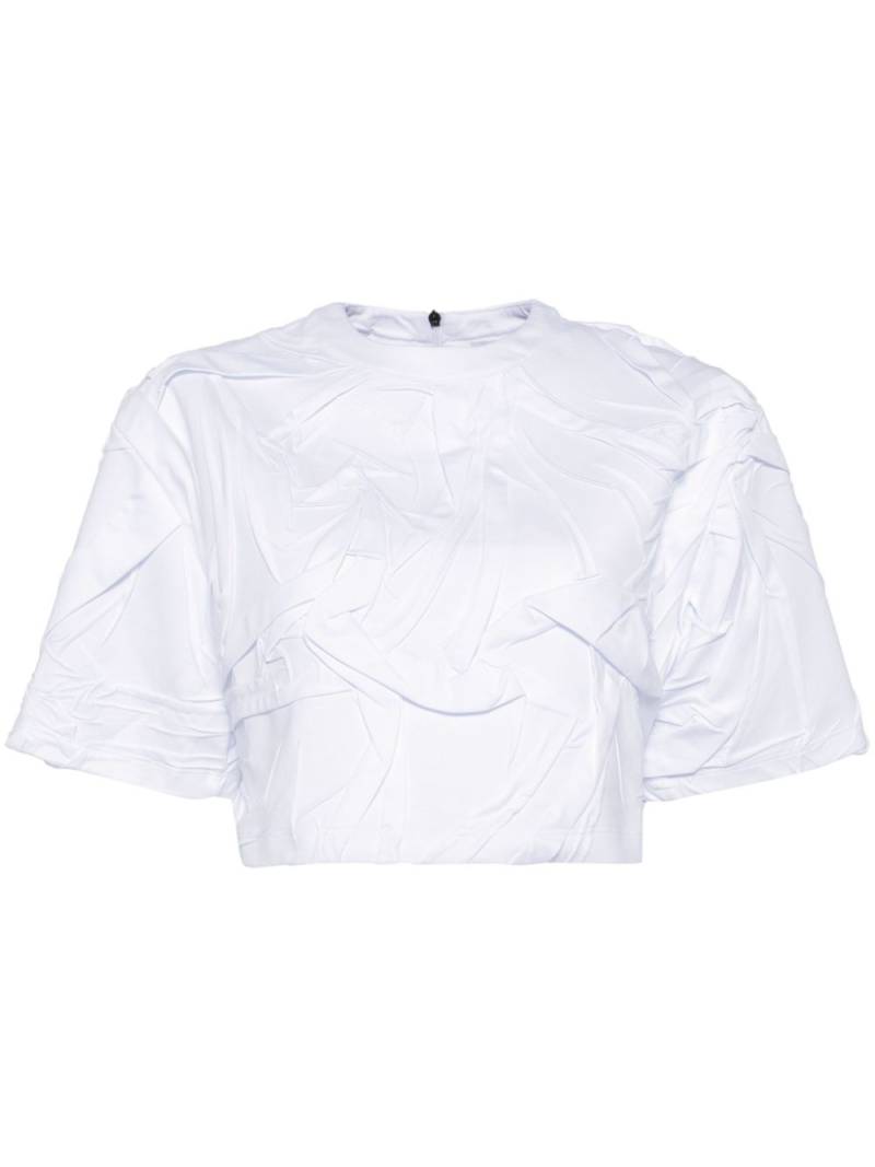 MSGM pleated cotton T-shirt - White von MSGM