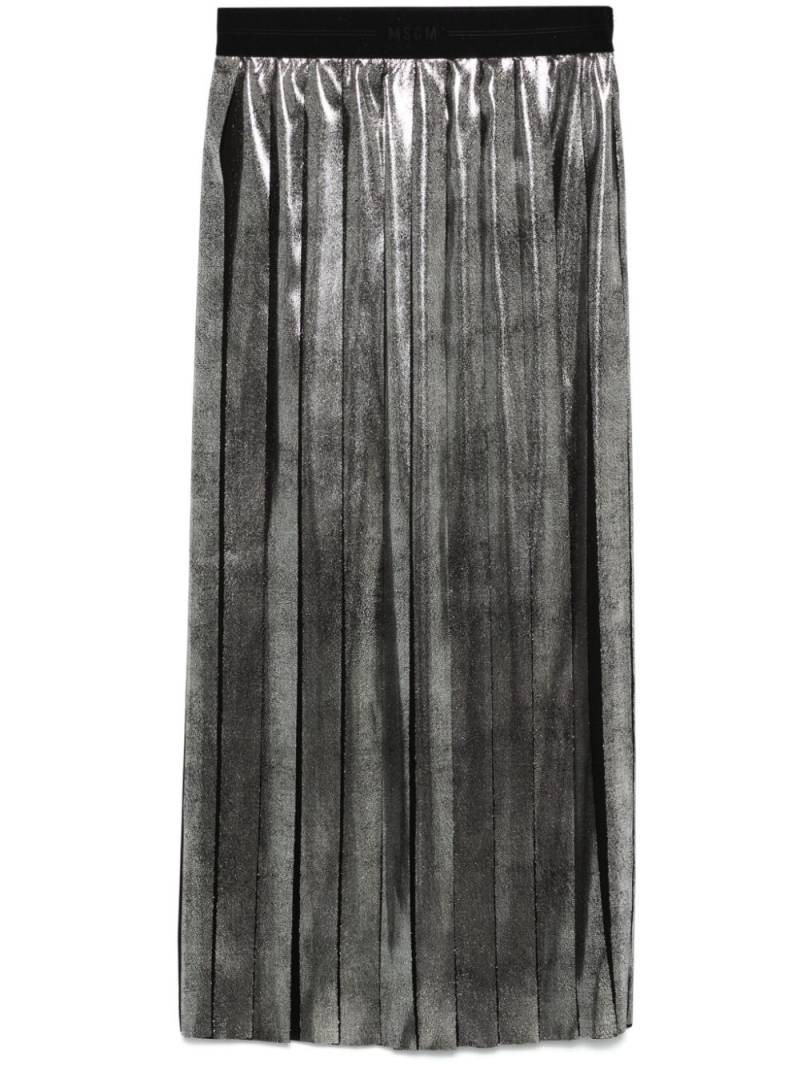 MSGM pleated midi skirt - Black von MSGM