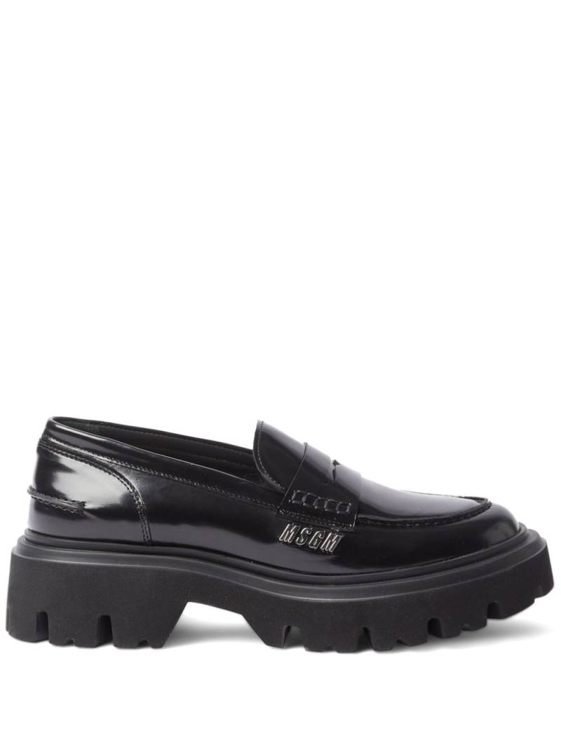 MSGM polished leather penny loafers - Black von MSGM