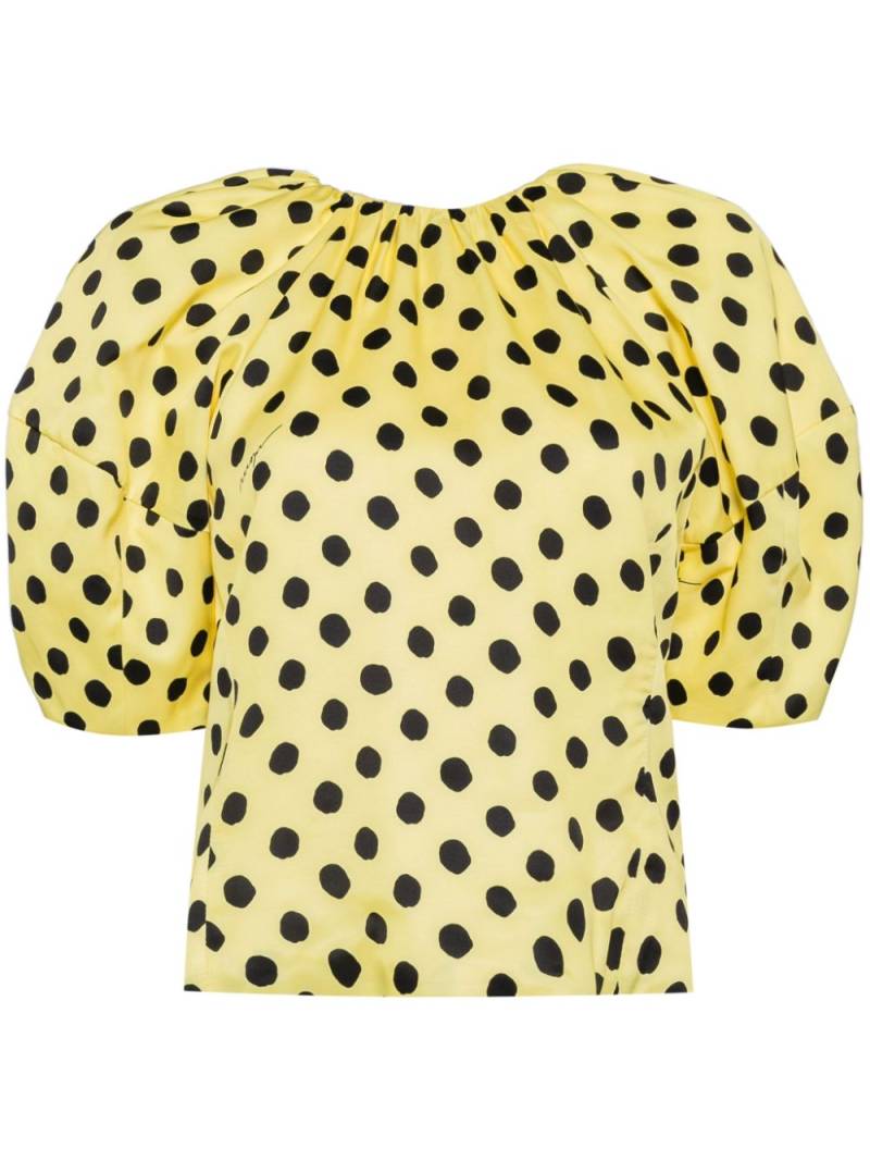 MSGM polka dot-print blouse - Yellow von MSGM